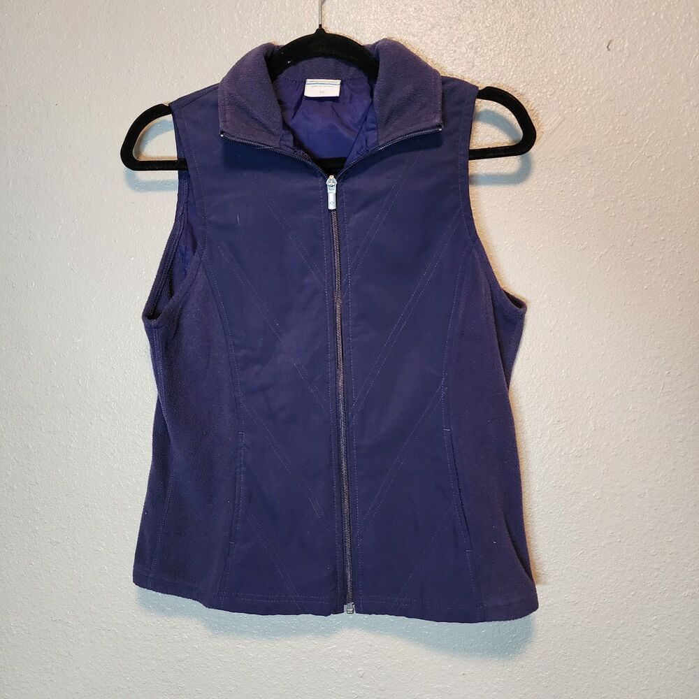 Columbia Womens Softshell Fleece Lined Vest Deep Purple XS Zip AL1053 Outdoor